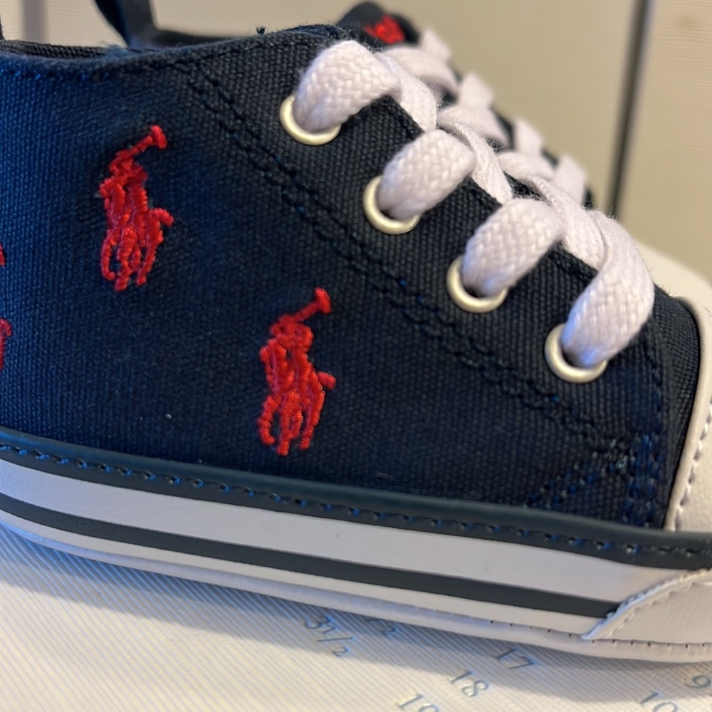 Polo Ralph Lauren Hamptyn HI baby infant crib shoes booties new 3-6 month size 2 - Picture 6 of 13